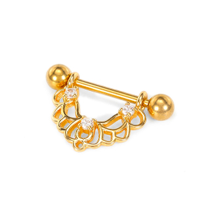 Flower Gold Nipple Rings Surgical Steel Nipple Piercing Jewelry Factory