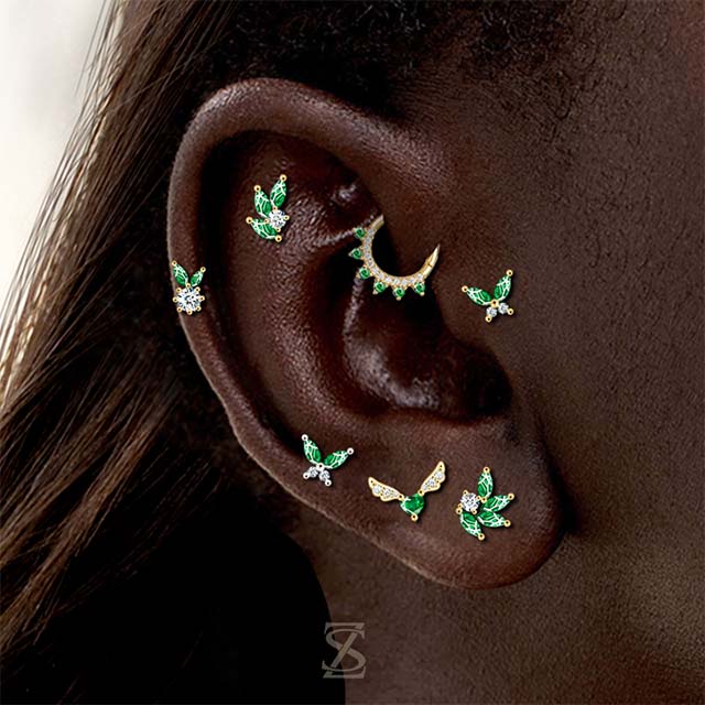 Snug Anti Tragus Piercing Jewelry Stainless Steel with Zircon Factory Price