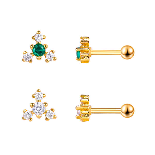 Ear Upper Lobe Piercing Jewelry Diamond Earrings OEM Design