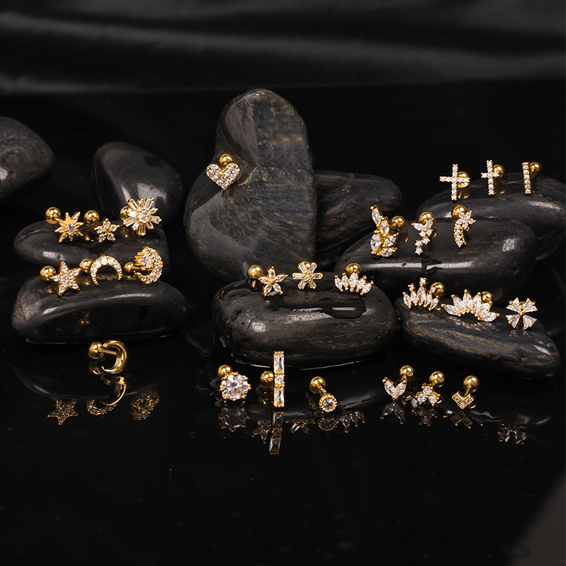 Stainless steel ear piercing jewelry Stainless steel ear piercing jewelry