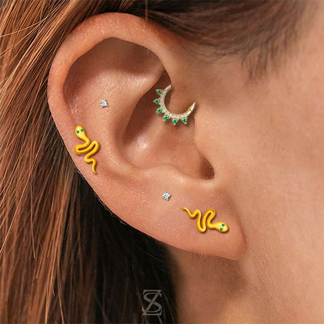 Snake Gold Piercing Jewelry Middle Ear Hole Piercing Jewelry Factory