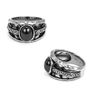 Stainless Steel Mysterious Eye Inlaid Men's Ring Jewelry Wholesale Design