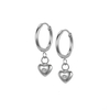 ER003 316 Stainless Steel Little Zircon Heart Pendant Earrings