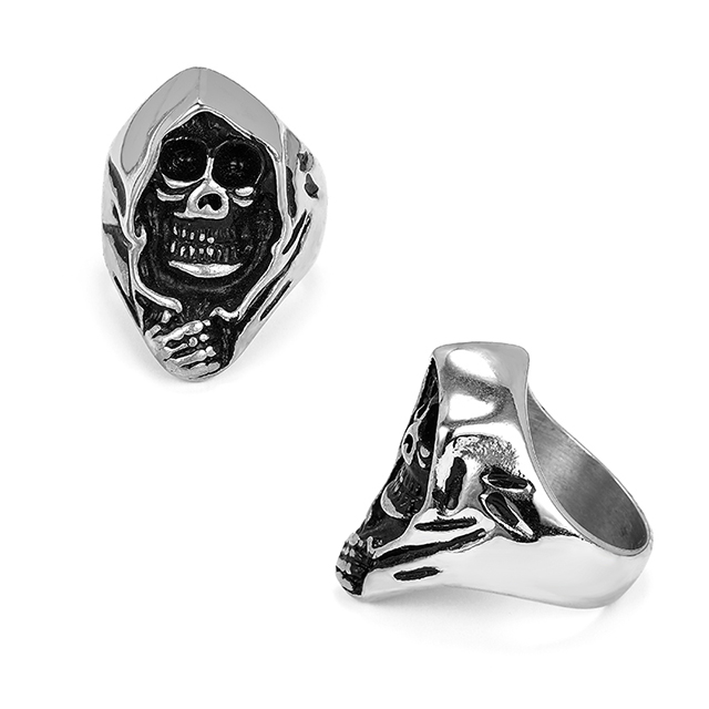 Black Skull Finger Ring Stainless Steel Rings Wholesale