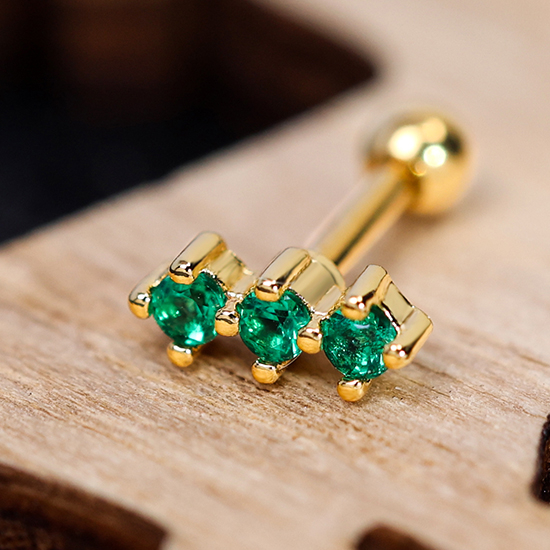 Conch Green Zircon Earpiercings Professional Ear Piercing Factory