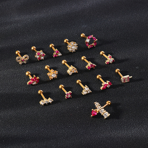 Stainless Steel Ear Piercing Butterfly Pink Series NEG004