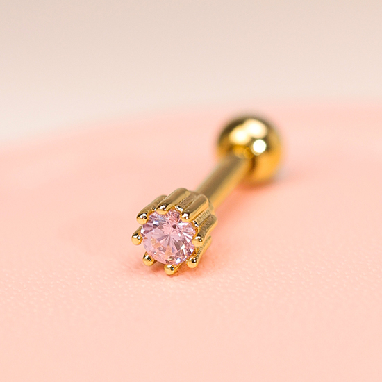 Pink Bubble Series Ear Piercing Earrings Clear Zircon Helix Piercing stud