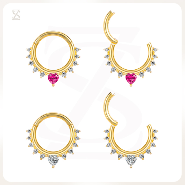 Pink Bubble Trend Sparkling Custom Pierced Ear Lobe Stud Earrings