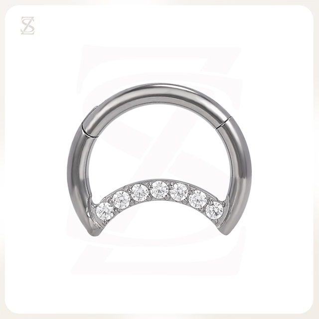 Crescent Moon Hoop Nose Ring Titanium Body Jewelry Wholesale