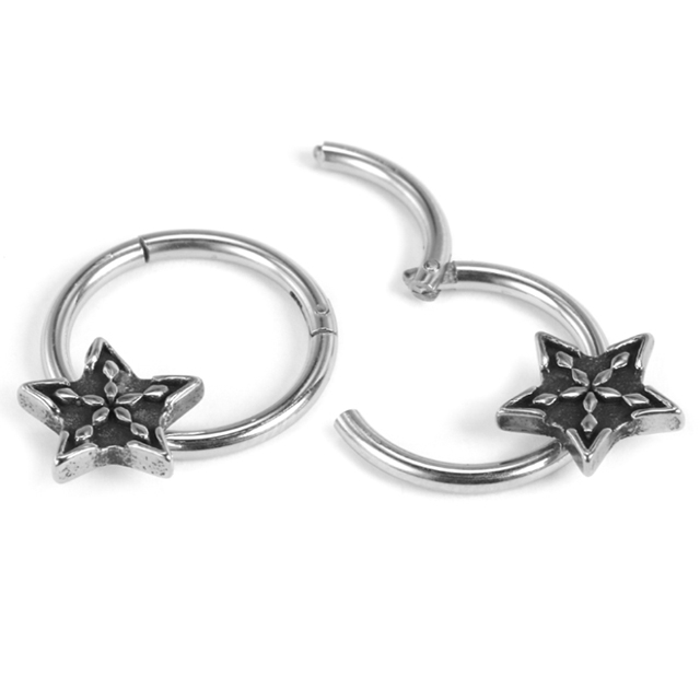 Stainless steel five-pointed star exquisite and durable buckle ring