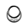 Three Gem Diamond Cartilage Segment Clicker Nose Rings NBH006BKWH-ST8