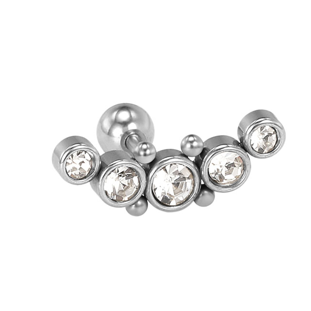 Stainless Steel Diamond Shiny Inlaid Cartilage Earrings