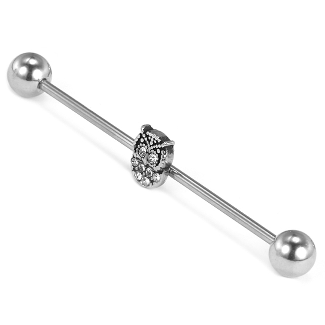 Stainless Steel Inlaid Diamond Popular Industrial Barbell Wholesale