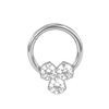 Stainless Steel Shiny Hasite Diamond Arrangement Open Nose Ring