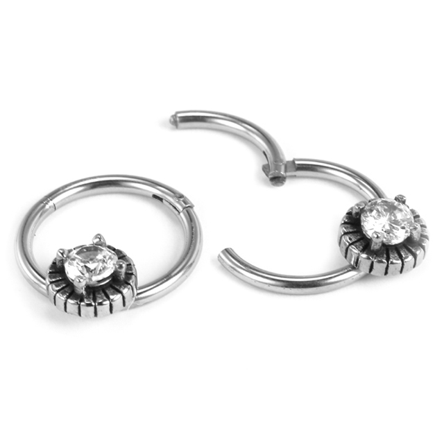 Stainless Steel Cute Animal Head Delicate Buckle Ring
