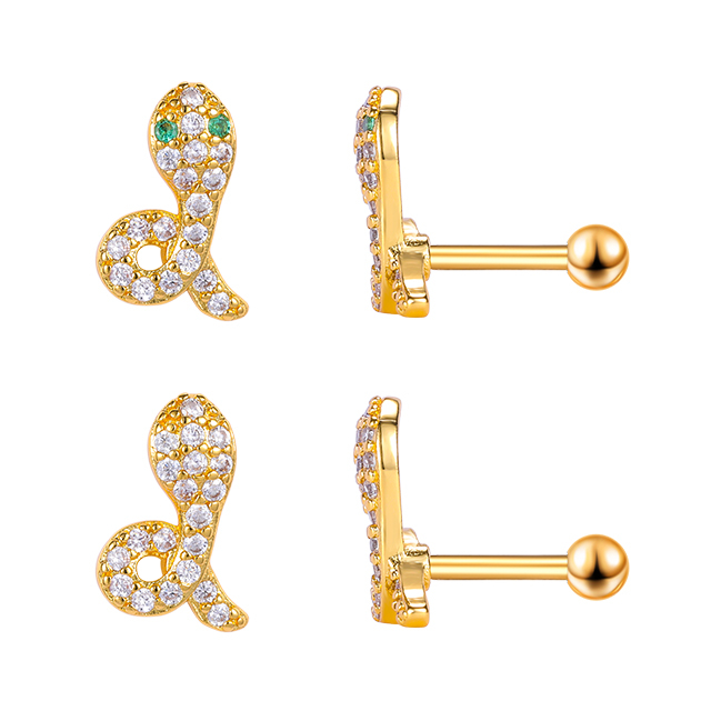 Snake Ear Piercing Jewelry Gold Earrings Custom Factory