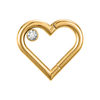 Hypoallergenic Heart Zircon Seamless Clicker Piercing Ring NBH012BKWH-ST8