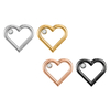 Hypoallergenic Heart Zircon Seamless Clicker Piercing Ring NBH012BKWH-ST8