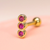 Pink Bubble Series Three Zircon Cartilage Earrings Jewelry Wholesale