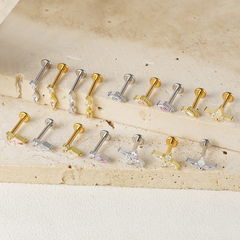 Exquisite Kite Series 5A Zircon Stainless Steel Helix Tragus Piercing Jewelry NCC-CDSB-250073SR