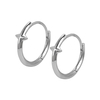 ER002 316 Stainless Steel Zircon Stone Set Earring Hoops
