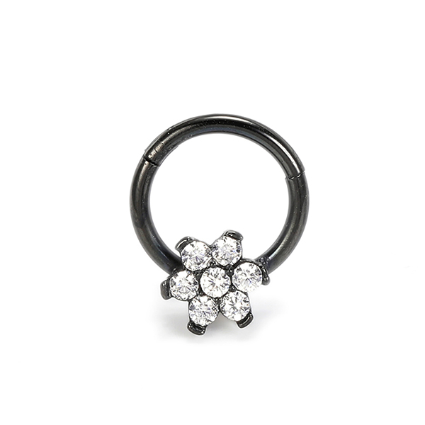 BH001 316 Stainless Steel Flower Clicker Segment Ring