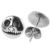 Stainless Steel Skull Design Snowflake Stud Earrings