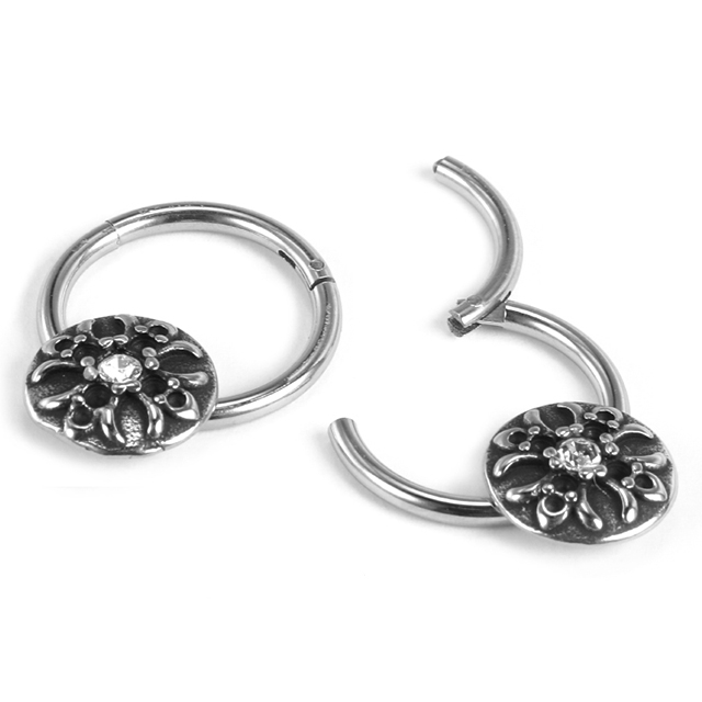 Stainless steel European and American style pattern buckle ring factory direct sales