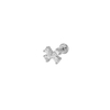 Stainless Steel Simple Three Petals Creative Design Ladies Lip Ring