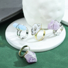Druzy Natural Stone Vintage Adjustable Finger Rings NJZ002SRLB-1