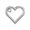 Hypoallergenic Heart Zircon Seamless Clicker Piercing Ring NBH012BKWH-ST8