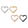  Surgical Steel Diamond Heart Septum Nose Piercing Jewelry NBH011BKWH-ST8