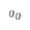 ER001 316 Stainless Steel Zircon Stone Set Earring Hoops