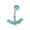 Stainless Steel Simple Shiny Zircon Belly Button Ring