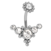 Stainless Steel Pendant Multiple Shiny Zircon Belly Button Ring
