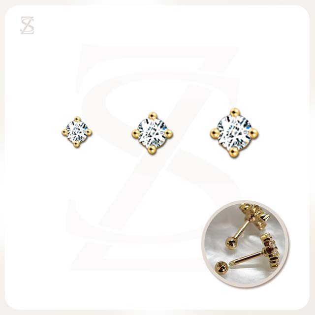 Ear Piercing Studs Clear Zircon Shape Piercing Earrings Wholesale Factory