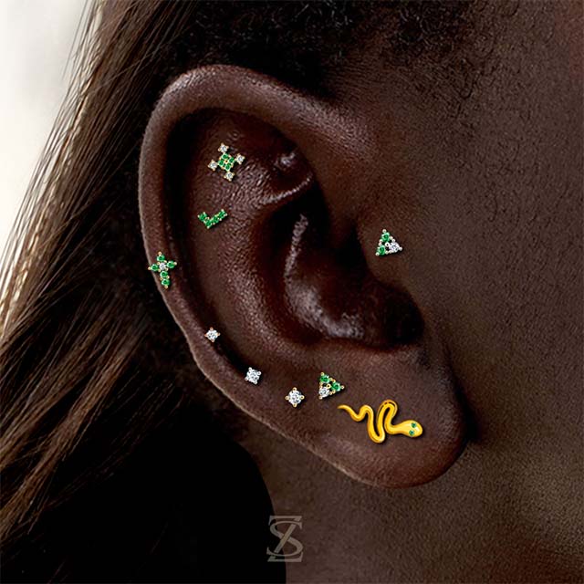 Pretty Gold Ear Piercings Jewelry Helix Cartilage Piercing Jewelry Design