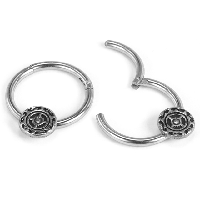 Stainless Steel Disc Delicate Pattern Durable Buckle