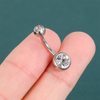 Double Zircon Clear Belly Button Piercing Rings Titanium Belly Rings Company