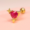 Pink Bubble Series Heart Zircon Star Cartilage Earrings Jewelry Wholesale