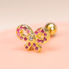 Pink Bubble Bow Custom Pierced Ear Lobe Stud Earrings