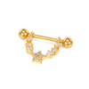 14 Gauge Sexy Star Zircon Surgical Steel Nipple Rings Factory