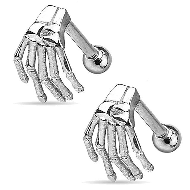 Skull Spider Hand Tongue Piercing Short Tongue Rings Factory