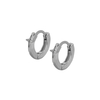ER002 316 Stainless Steel Zircon Stone Set Earring Hoops