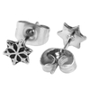 Stainless Steel Hexagon Design Snowflake Stud Earrings