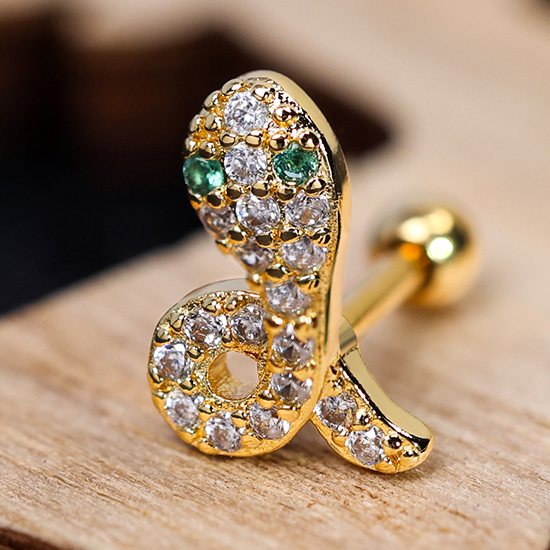 Snake Ear Piercing Jewelry Gold Earrings Custom Factory