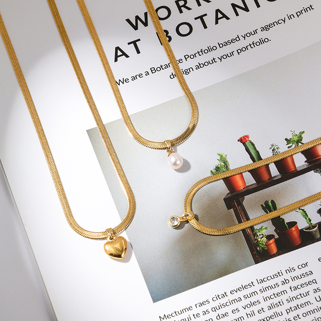 Stainless Steel Choker Necklace Cubic Zirconia Heart NXL154GD-SB-1