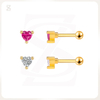 Pink Bubble Series Heart Zircon Shape Cartilage Earrings Jewelry Wholesale