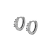 ER009 Brass Zircon Stone Set Earring Hoops Huggies