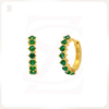 Green Hoop Earrings Zircon Huggie Earring Jewelry Factory